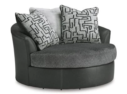Brixley Pier Graphite Oversized Swivel Accent Chair