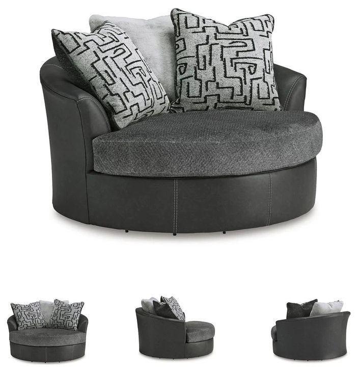 Brixley Pier Graphite Oversized Swivel Accent Chair - photo 2