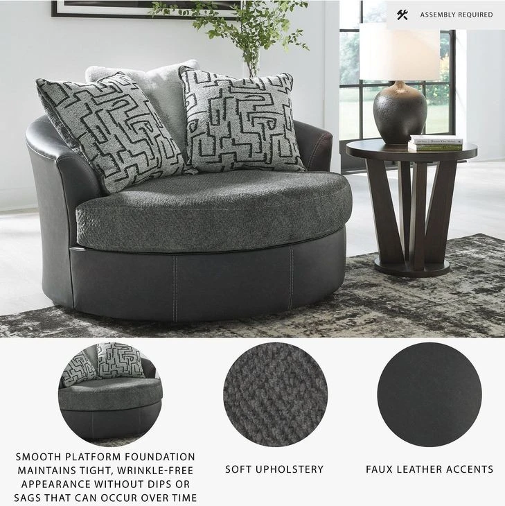 Brixley Pier Graphite Oversized Swivel Accent Chair - photo 4
