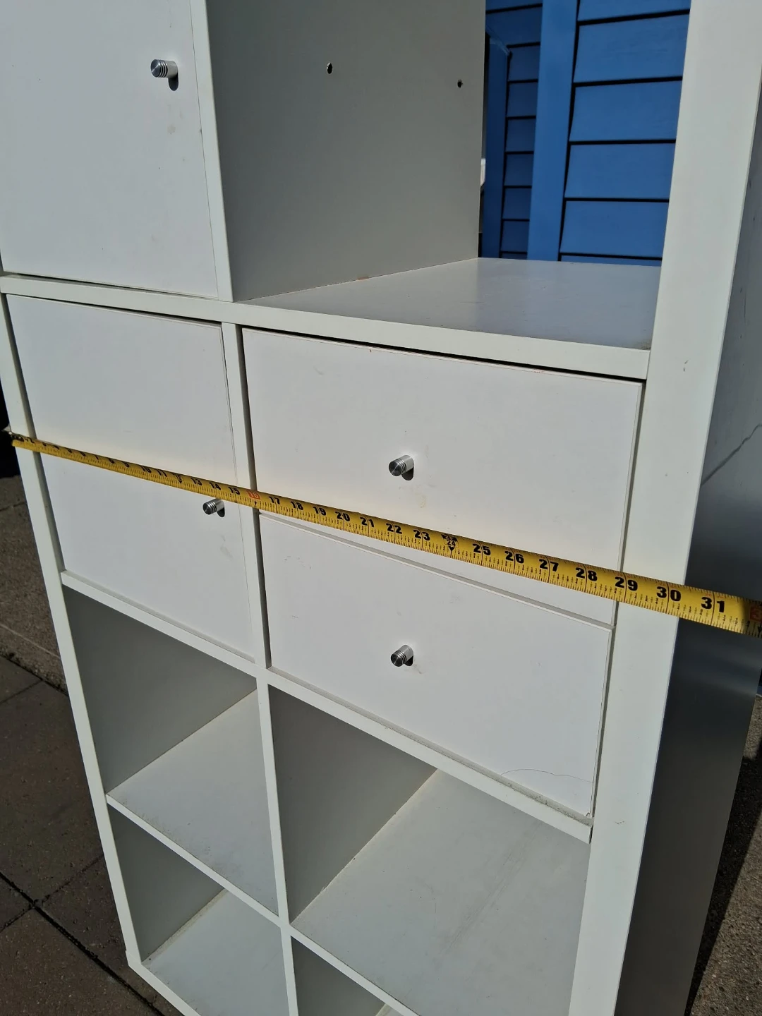 White Cube Storage Shelf Unit with Doors and Drawers - photo 5