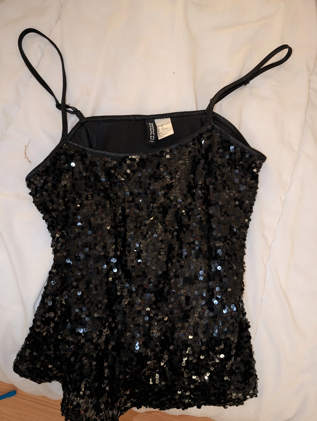 H&M Black Sequin Camisole Top xs - photo 2