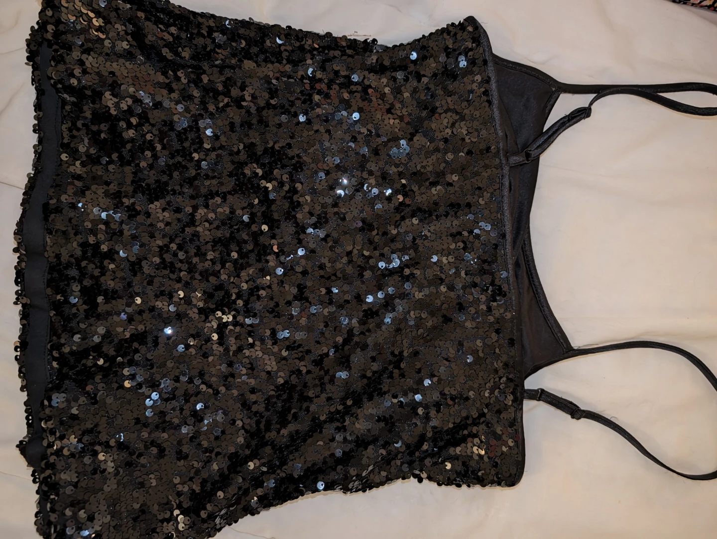 H&M Black Sequin Camisole Top xs - photo 3