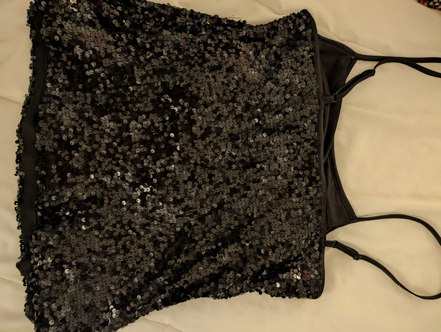 H&M Black Sequin Camisole Top xs - photo 4