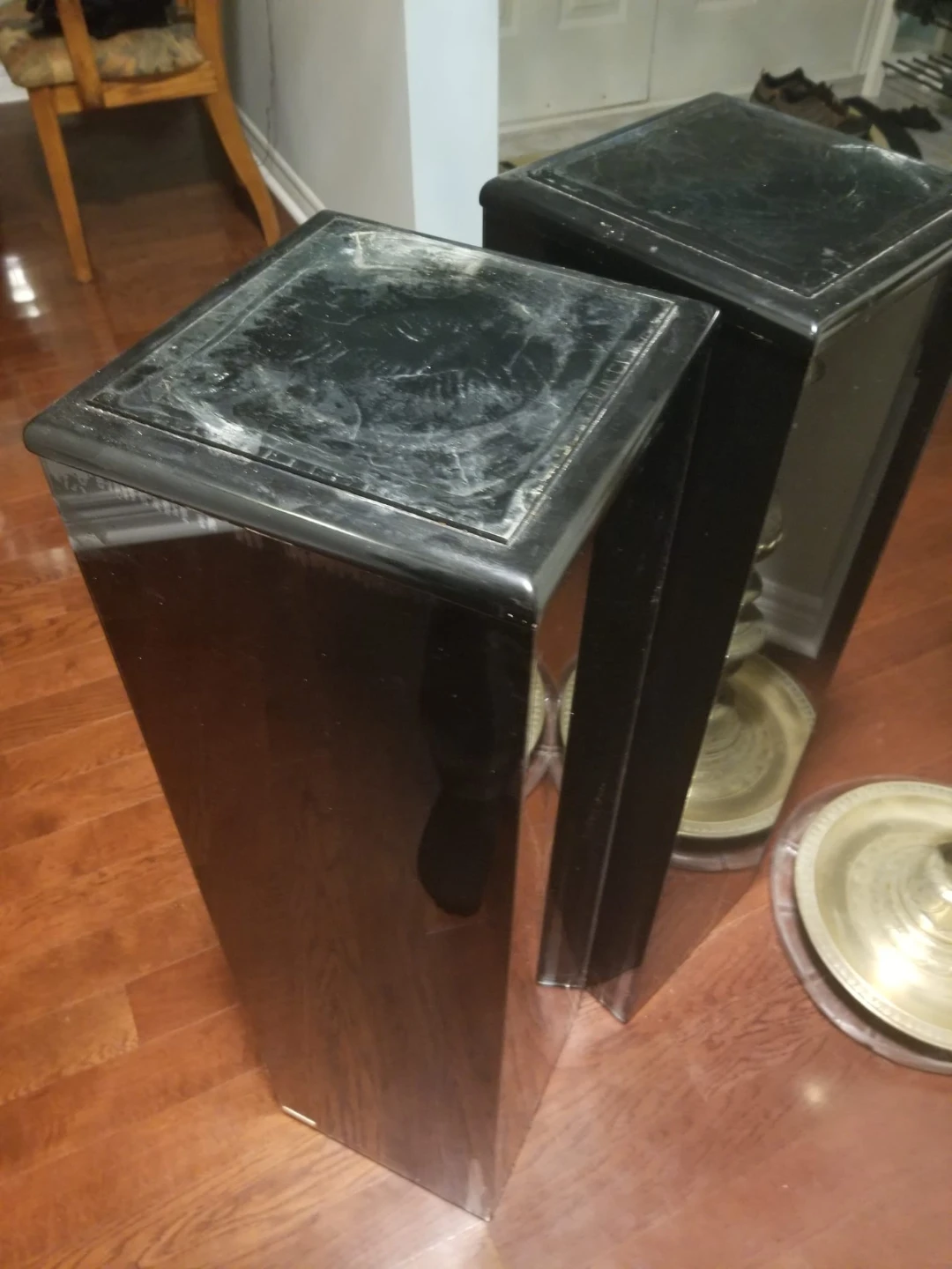 Olivier Black Display Pedestal Stands (Pair)