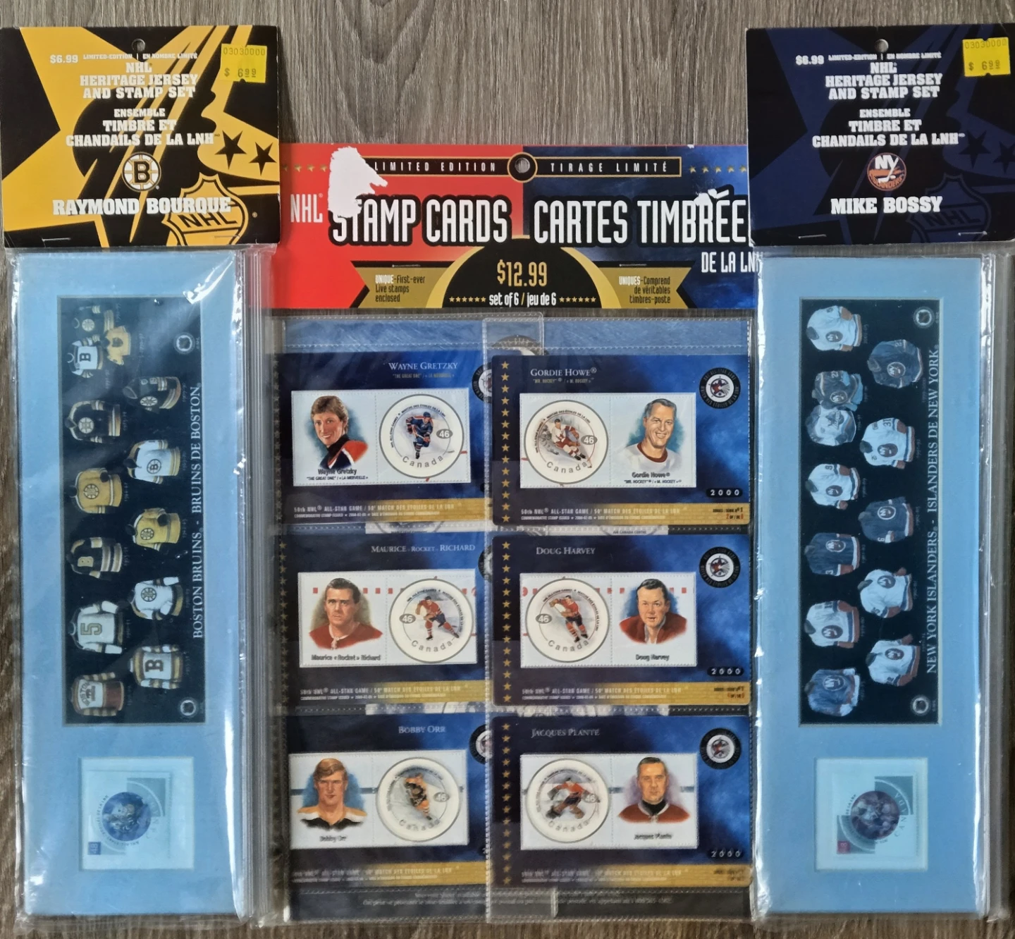 NHL Collectable Lot, Bobby Orr, Howe, Gretzky Stamp Cards
