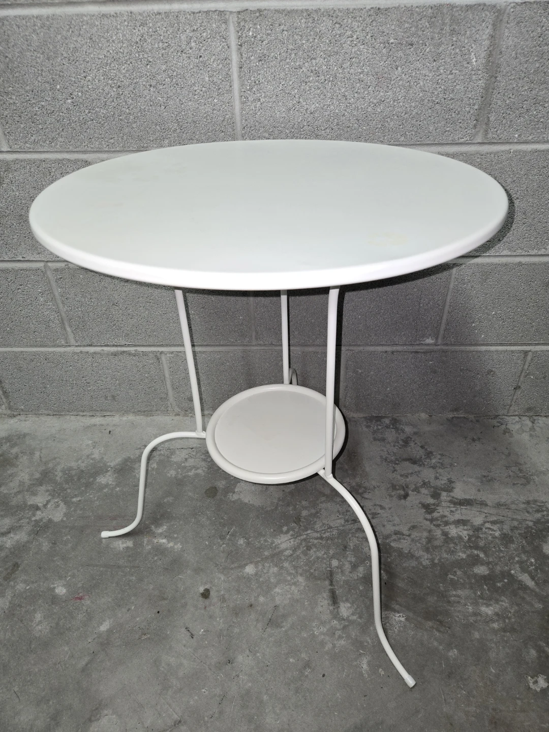 White Round Metal Side Table