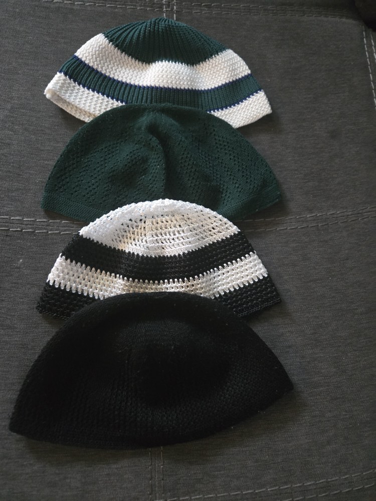 Lot of 4 Muslim Prayer Kufi Hats