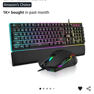 RedThunder K10 Wired Gaming Keyboard and Mouse Combo RGB Backlit