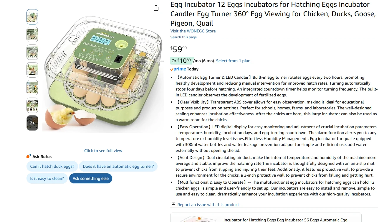 WONEGG 12 Egg Automatic Incubator - photo 2