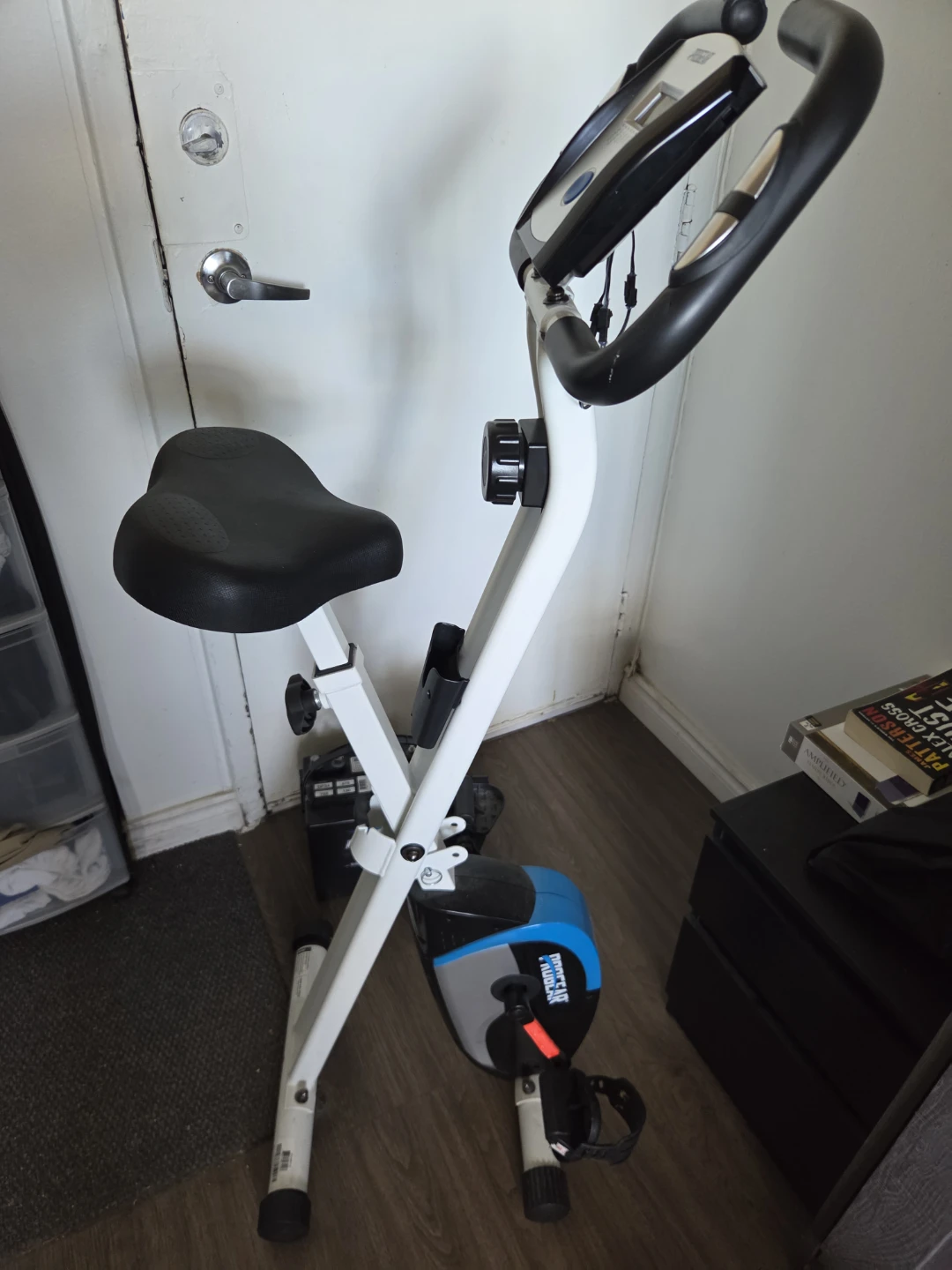 Folding bike: Folds fast. My willpower folded even faster!