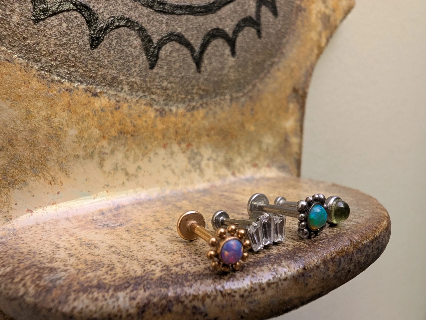 Gemstone Body Jewelry / Labret / Tragus / Philtrum / Cartilage - photo 2