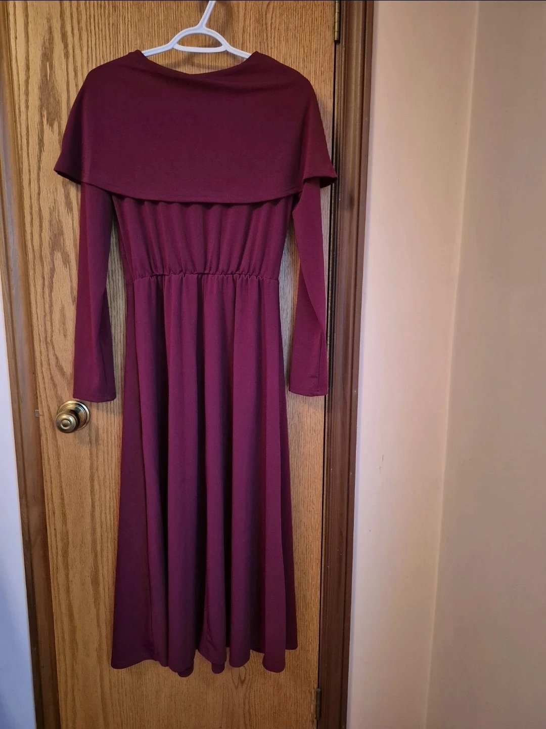 Maroon Dress with Embellished Brooch - photo 2