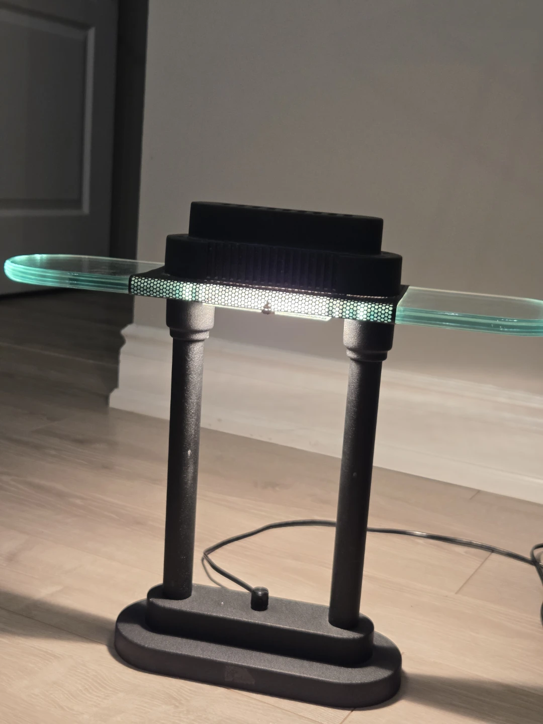 Modern Black Metal and Glass Desk Lamp - photo 2