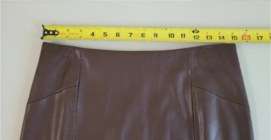 Brown Faux Leather Pencil Skirt Size L - photo 5