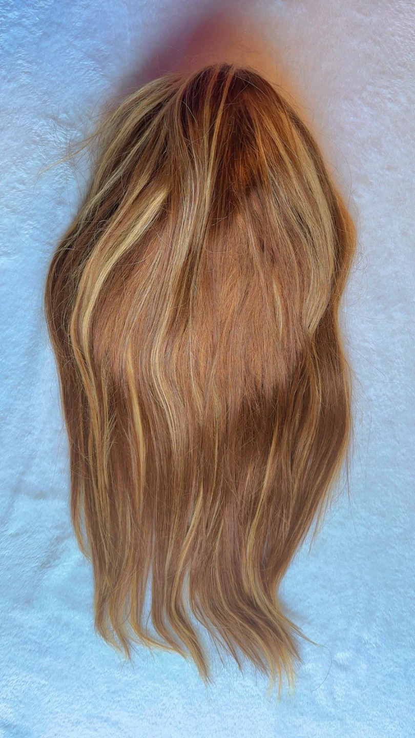 Blonde Highlighted Long Wig with Wig Cap
