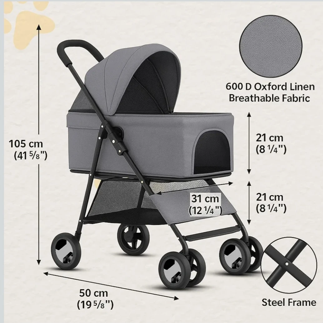 Style & Ambitious Pet Stroller with Accessories
