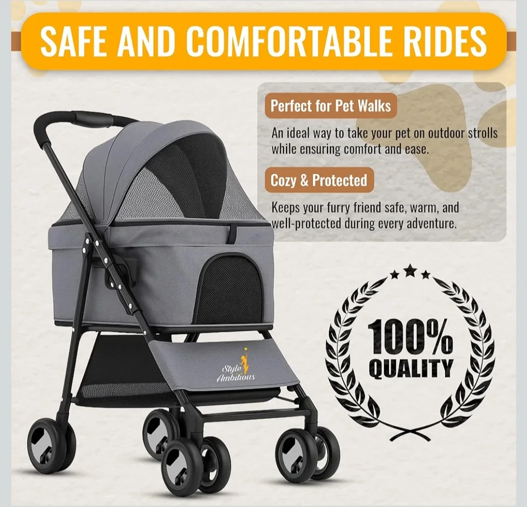 Style & Ambitious Pet Stroller with Accessories - photo 3
