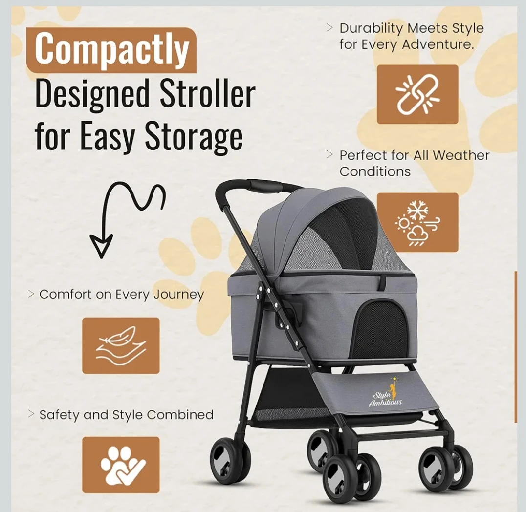 Style & Ambitious Pet Stroller with Accessories - photo 5