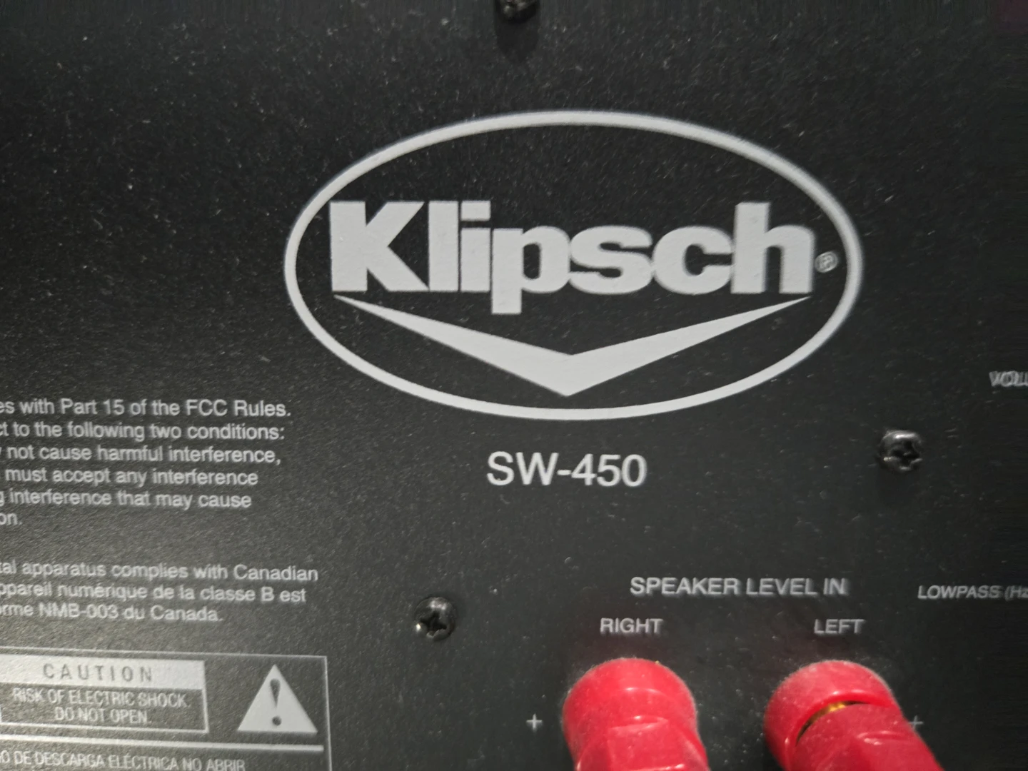 Klipsch SW-450 Subwoofer - photo 4
