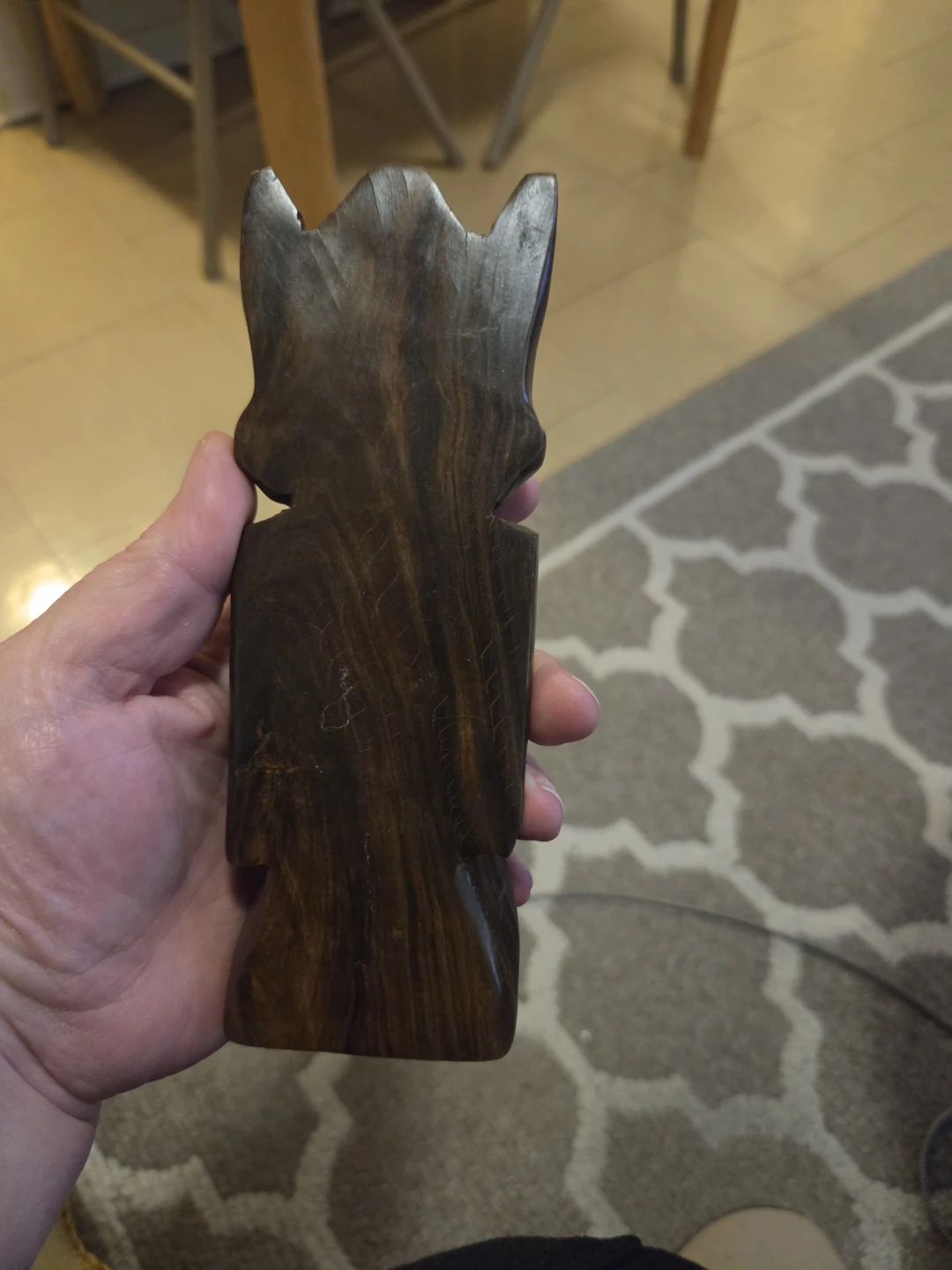 Carved Wooden Owl Figurine - photo 2