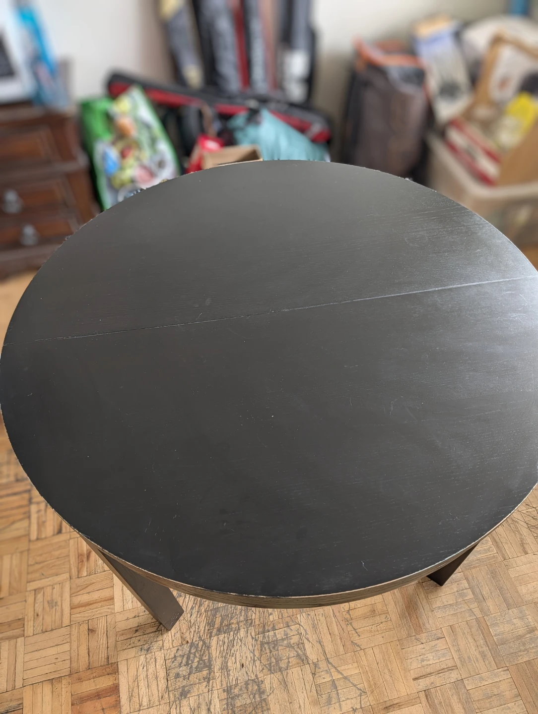 IKEA Round extendable Dining table with two chairs for sale - photo 2