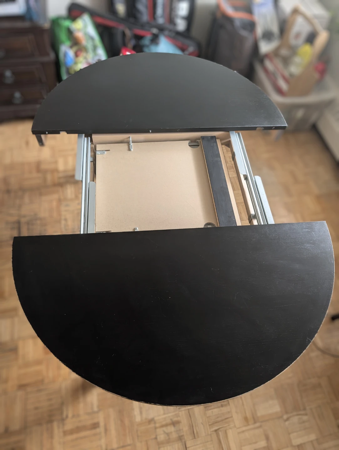 IKEA Round extendable Dining table with two chairs for sale - photo 3