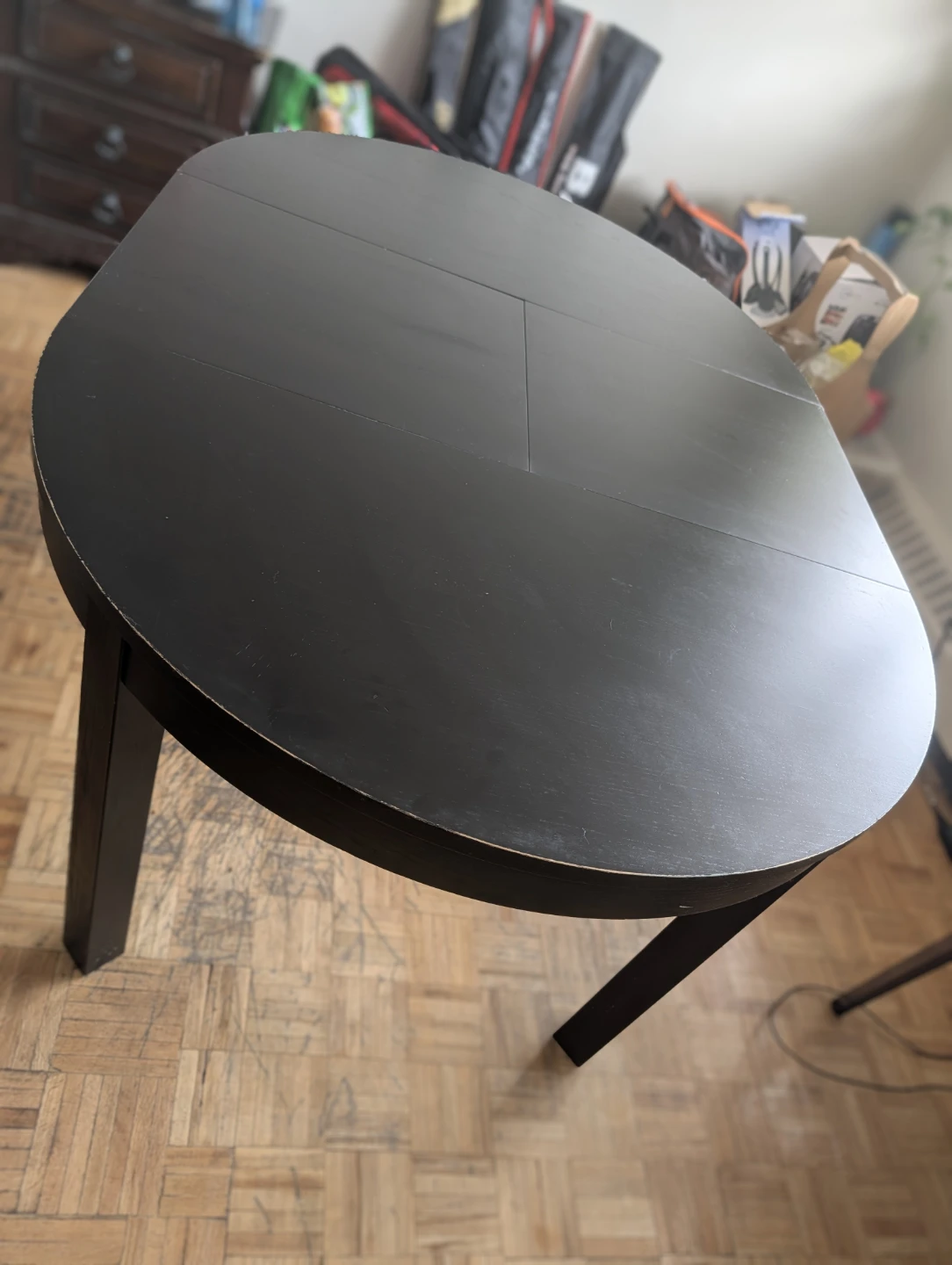 IKEA Round extendable Dining table with two chairs for sale - photo 5
