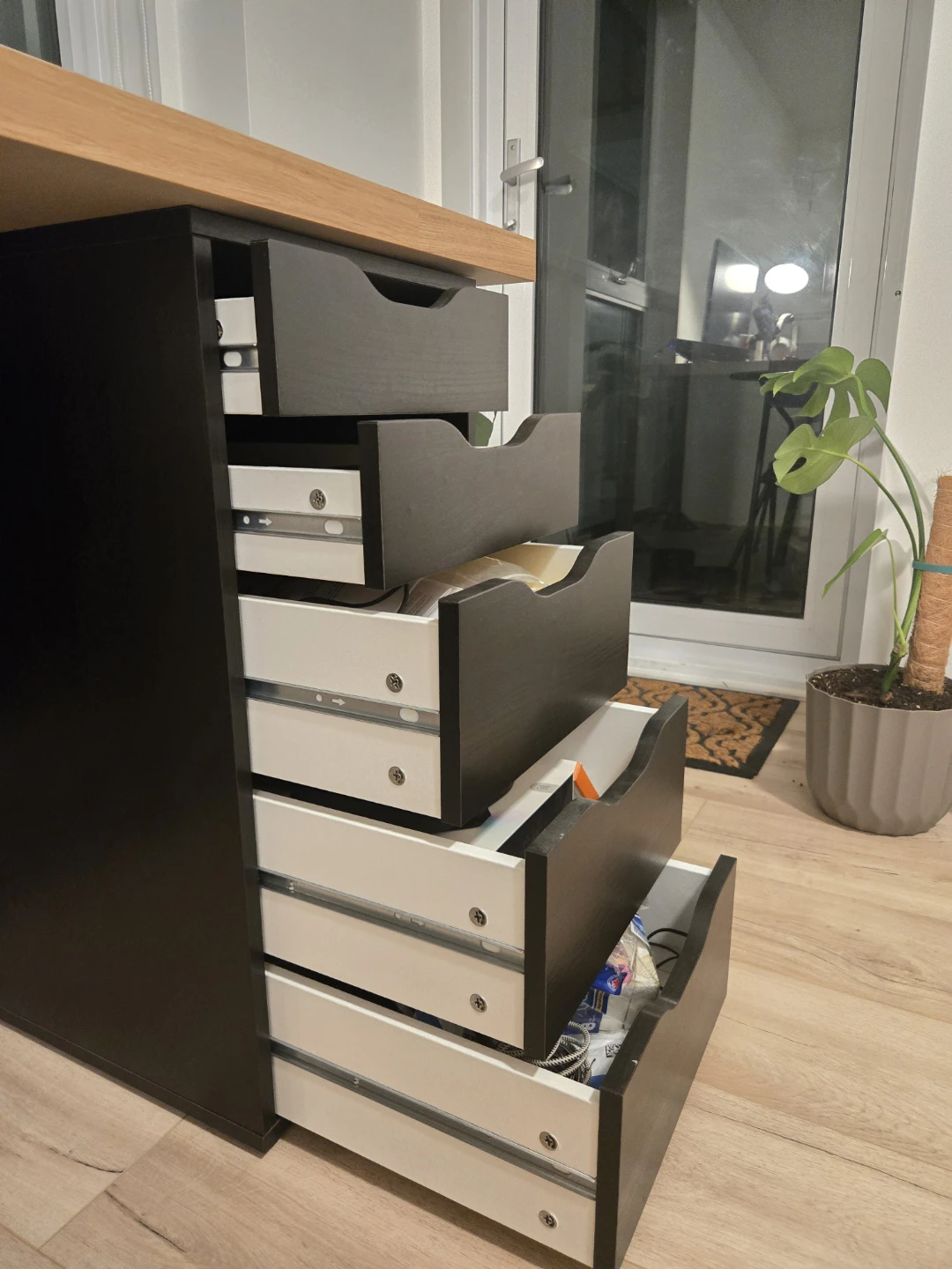 Black Office Storage Set – 5-Drawer Unit + Cabinet - photo 4