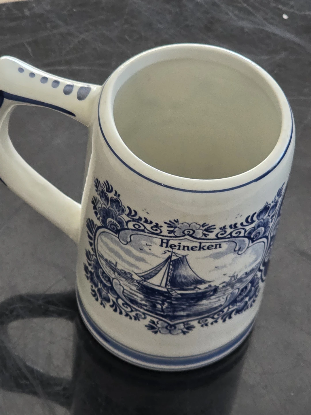 Heineken "Murphy" Delft Blue Handpainted Ceramic Mug Holland