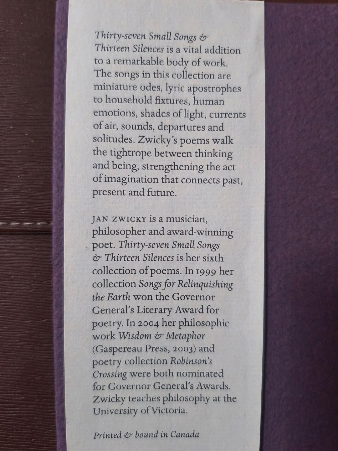 "Thirty-seven Small Songs & Thirteen Silences" - photo 2