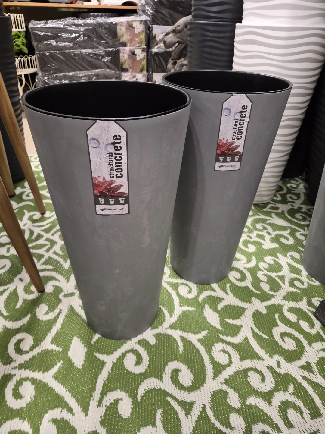 New 22.5" tall Prosperplast Concrete look Planter