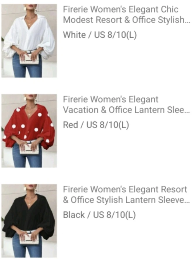 Firerie Women's Elegant Lantern Sleeve Blouse