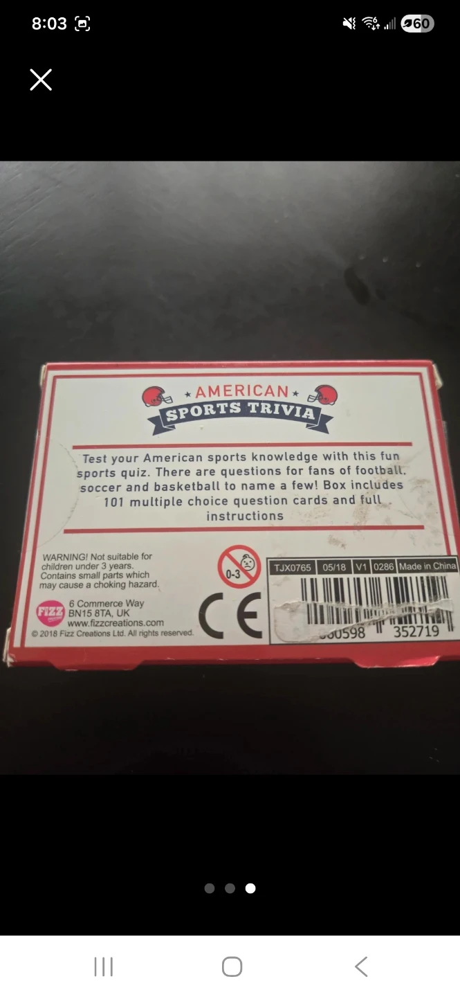 American Sports Trivia Quiz Cards# Freecycle! - photo 3