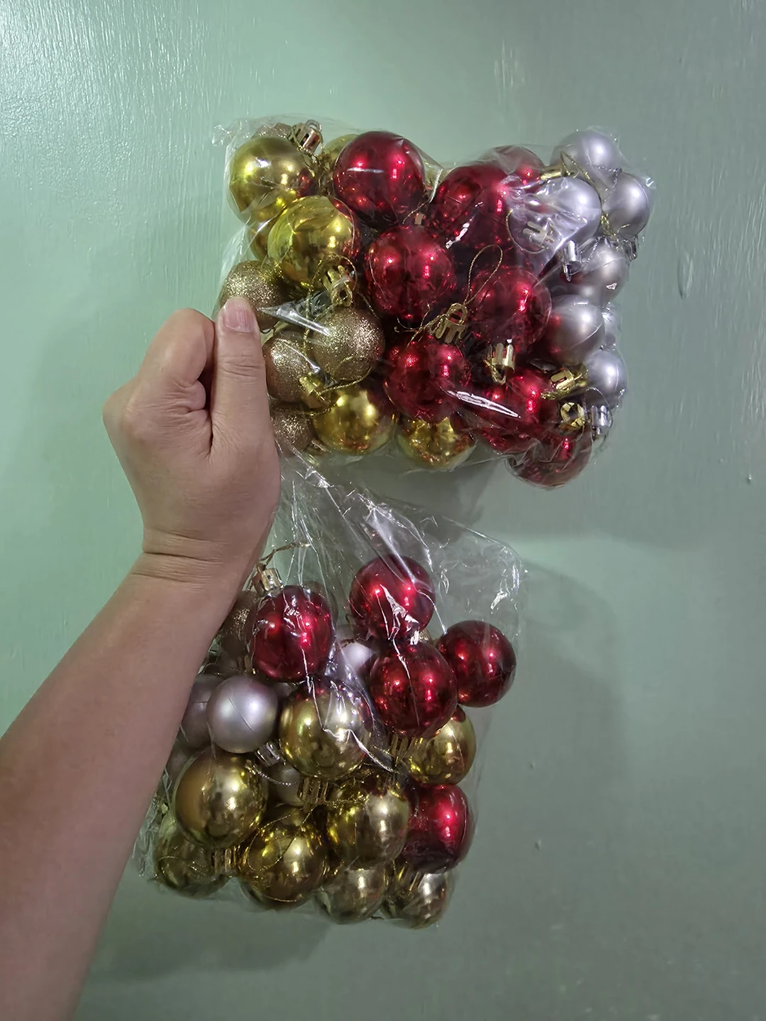 Christmas Ornaments - Red, Gold, Silver Globes