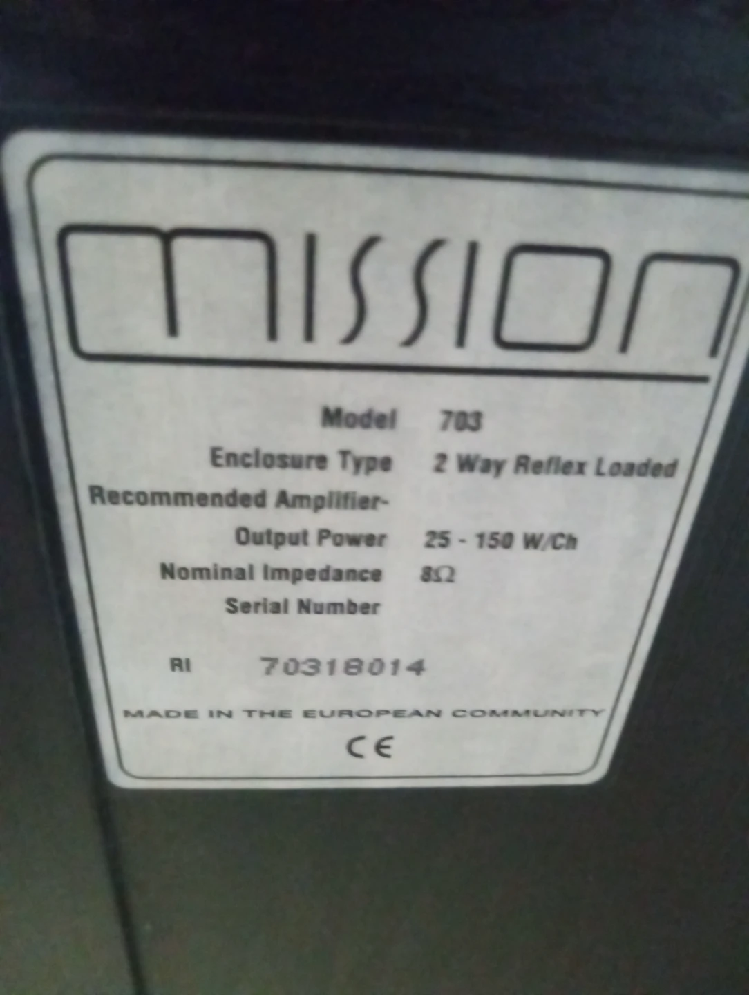 Mission 703 2 Way Reflex Loaded Floorstanding Speakers - photo 2