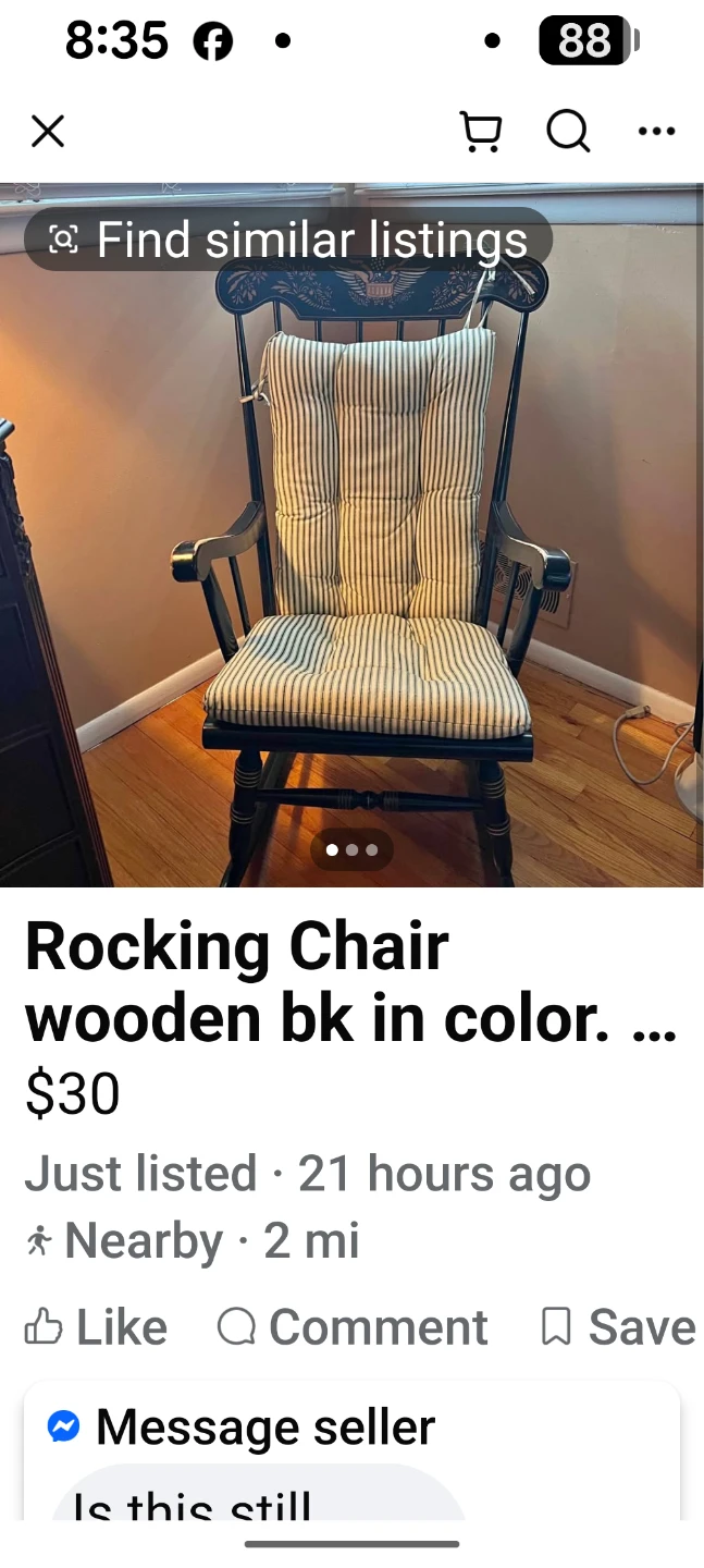 Rocking Chair - Wooden, Black