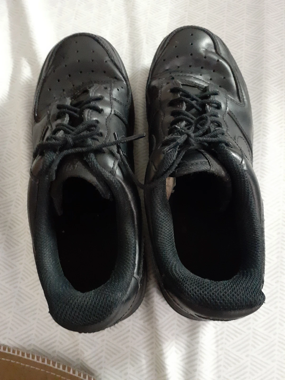 Nike Air Force 1 Black Leather Sneakers - photo 3