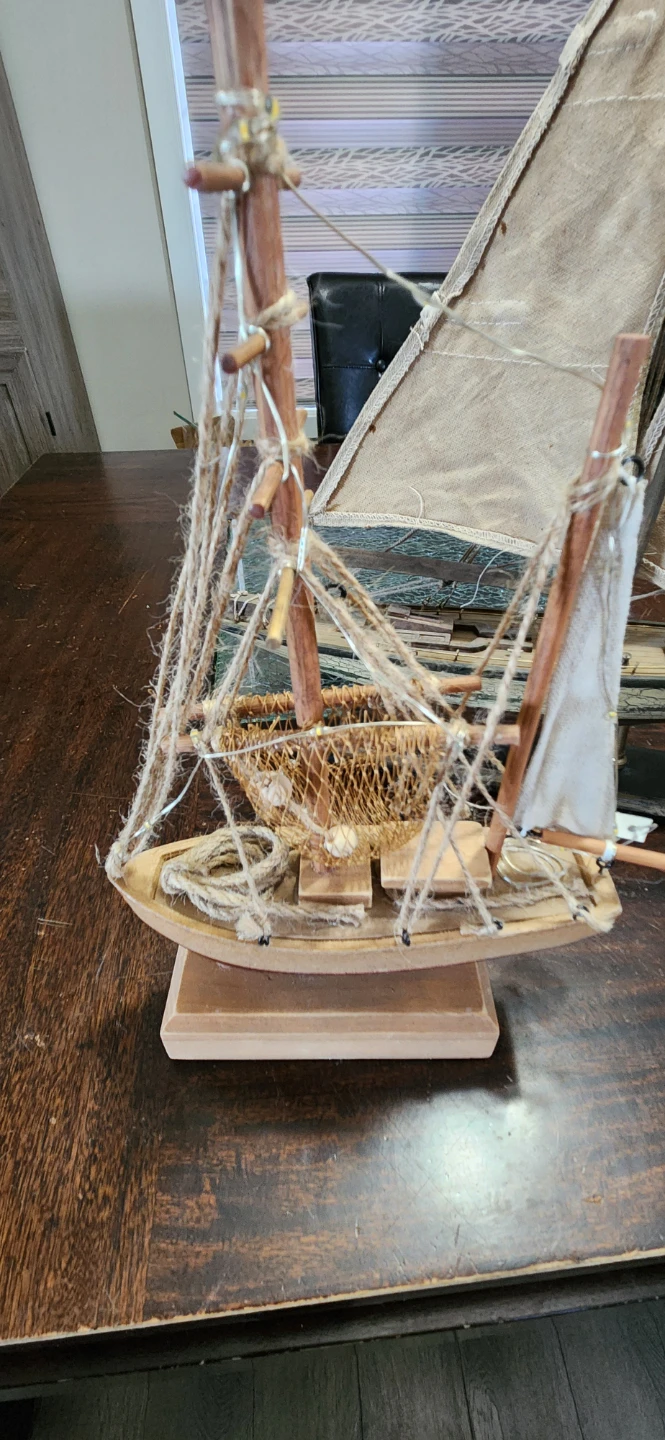 Two Wooden Sailboat Models - photo 2