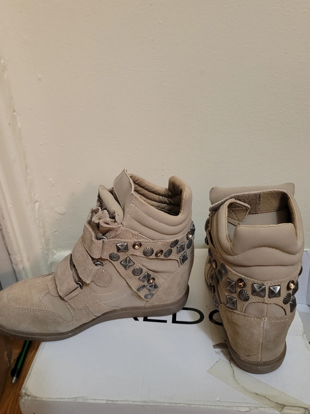 Women's Studded Wedge Sneakers - photo 2