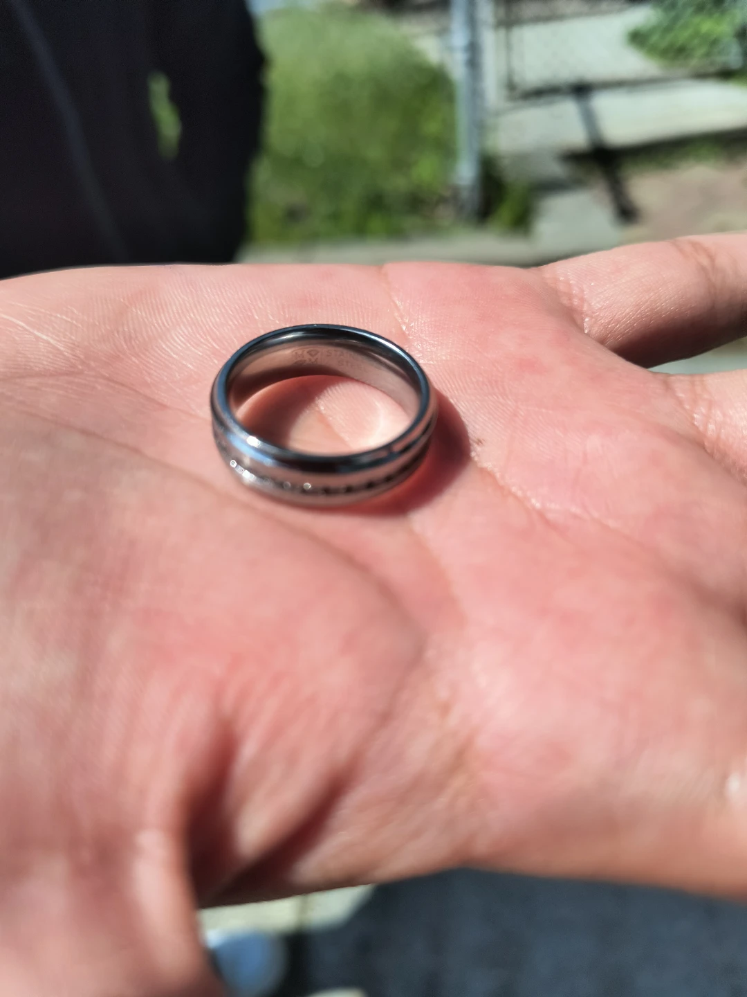 Men's Tungsten Carbide Ring with CZ Stones