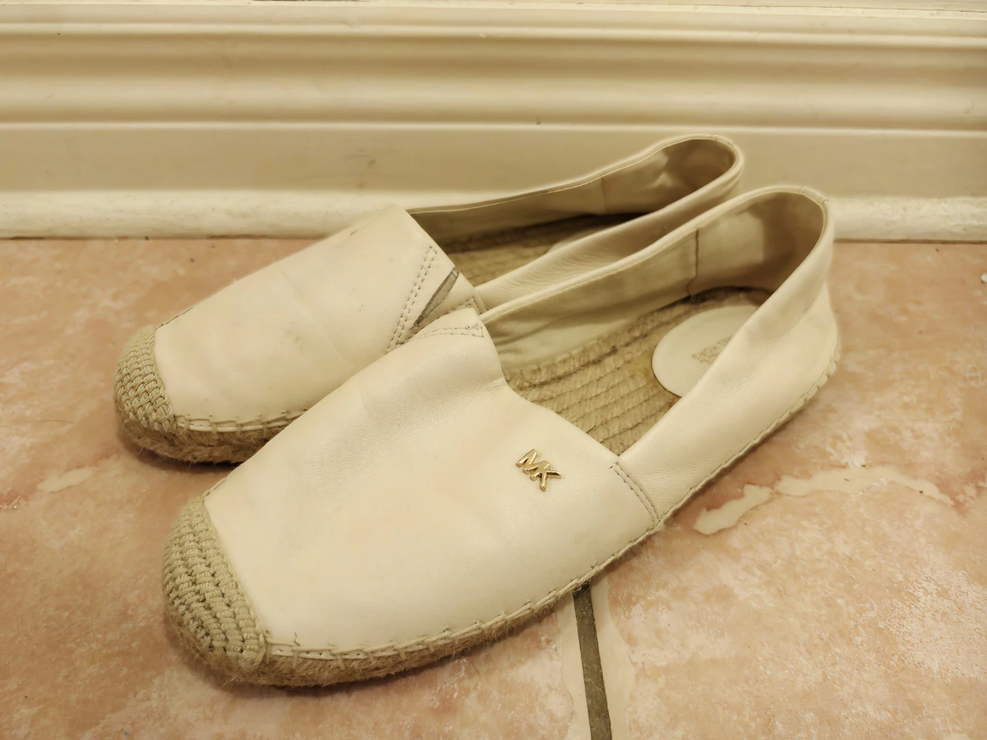 Michael Kors White Leather Espadrilles