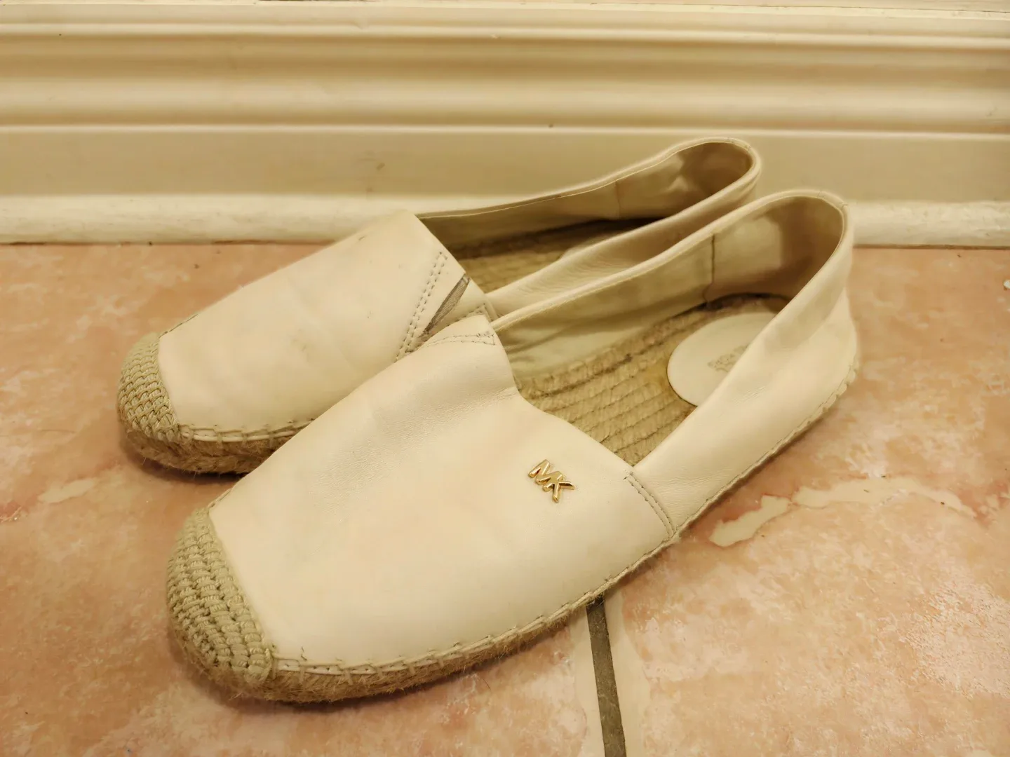 Michael Kors White Leather Espadrilles