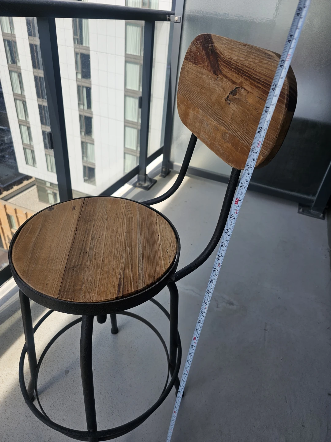 Wooden Seat Bar Stools with Metal Frame - photo 3