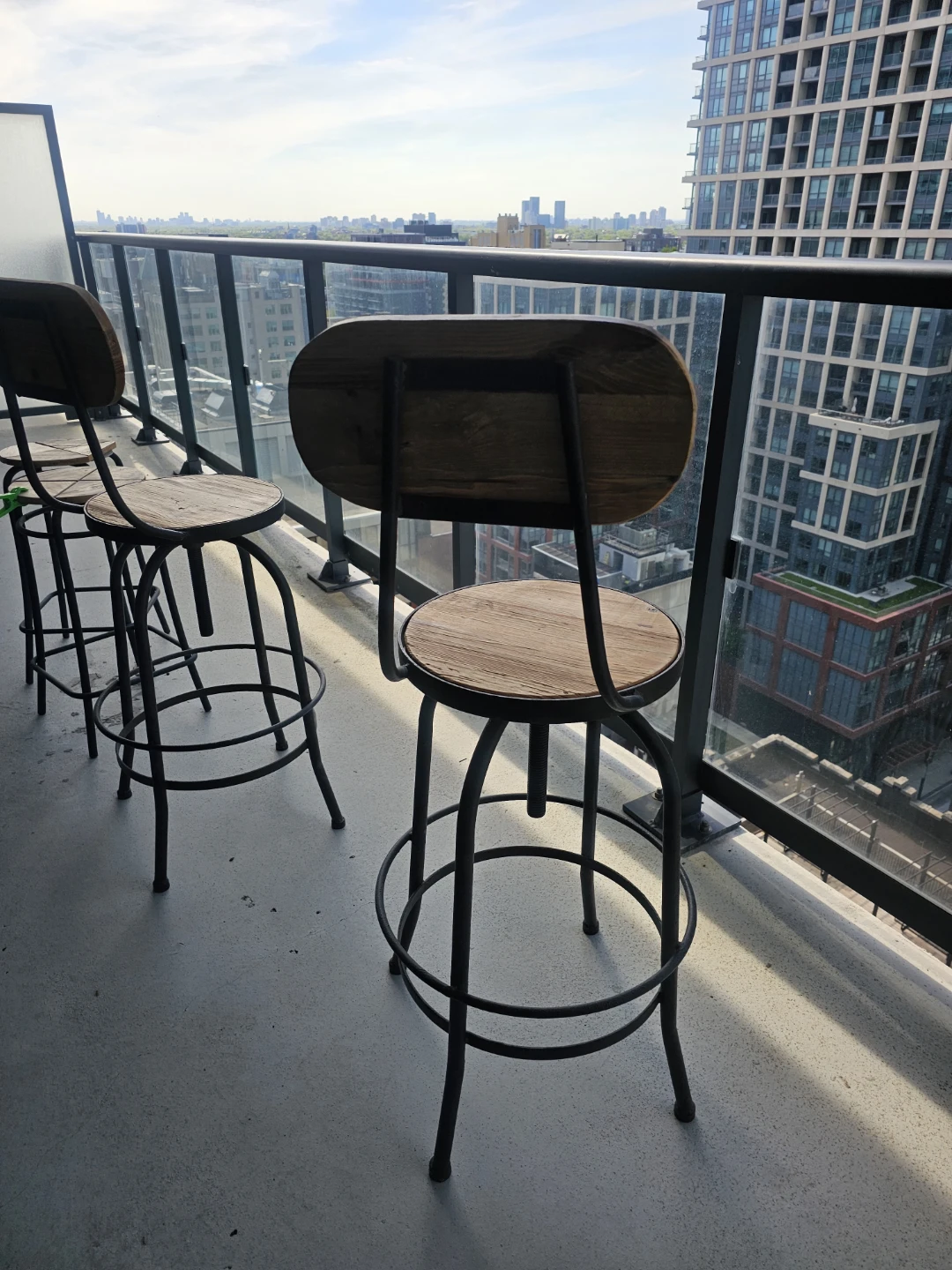 Wooden Seat Bar Stools with Metal Frame - photo 5