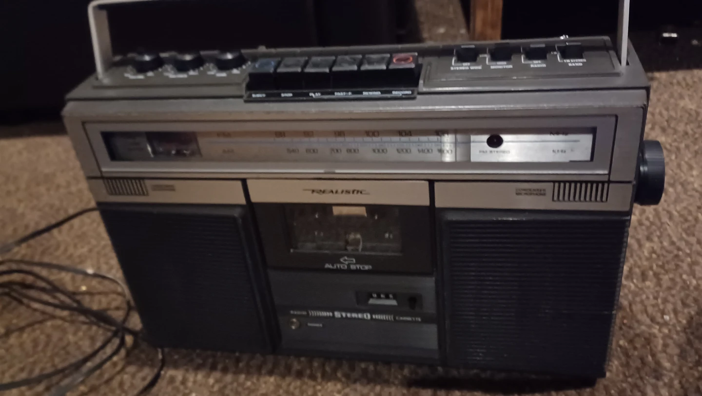 Vintage realistic boombox