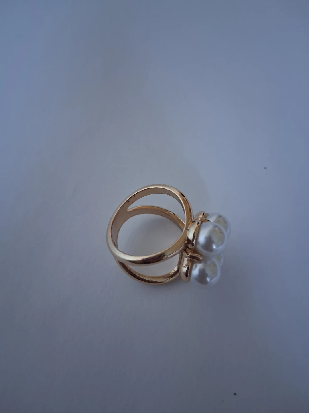 Scarf Ring -Gold-tone with pearls - photo 2