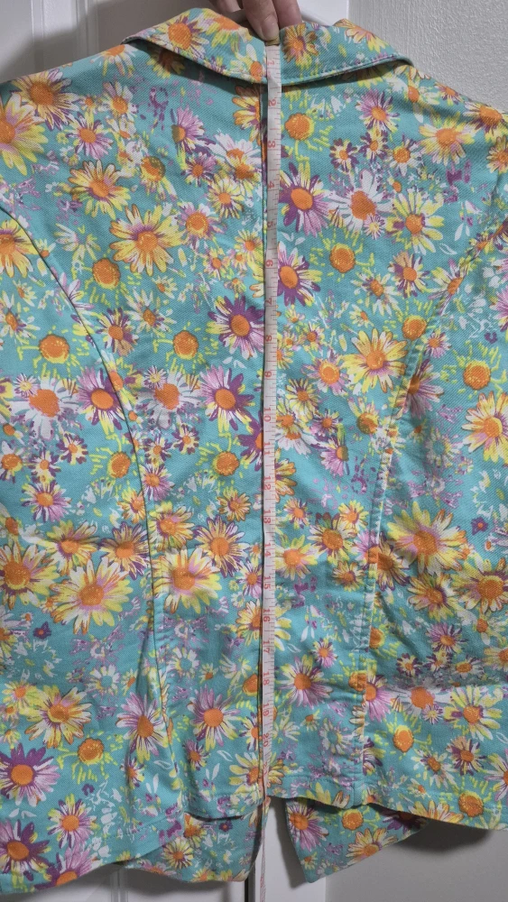 100% Cotton Floral Blazer Size L - photo 4