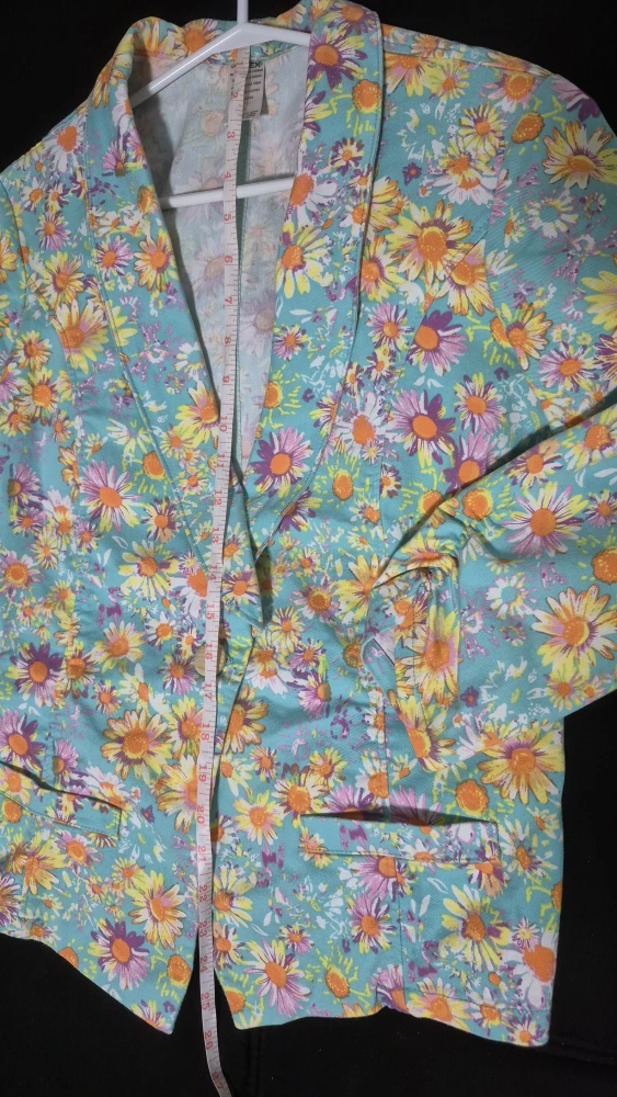 100% Cotton Floral Blazer Size L - photo 5