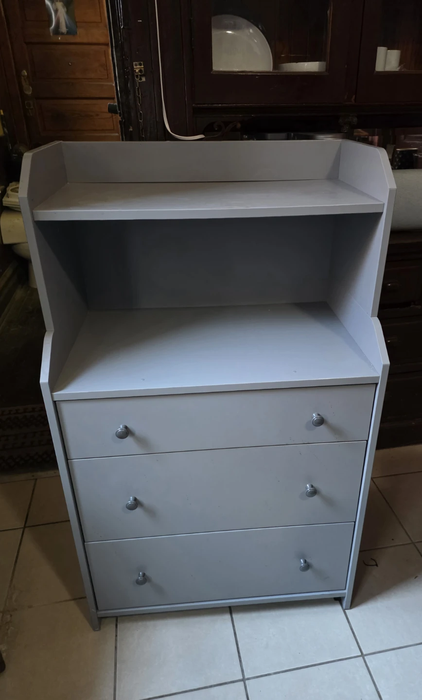 Gray 3-Drawer microwave stand