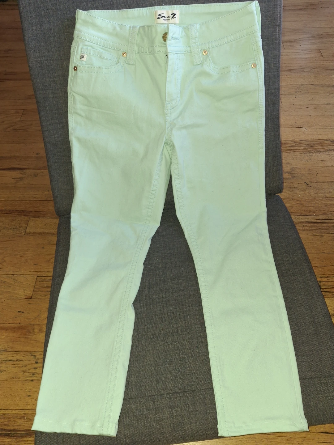 Seven 7 Premium Brand Pastel Mint Green Jeans Size 4 - photo 2